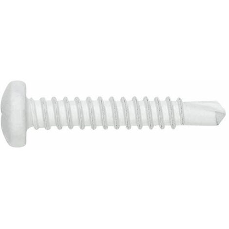 Vis autoperceuse  filetées à tôle et PVC - tête bombée  - Empreinte PH - Zinguée blanche 4,2 x 19 - Boite de 1000