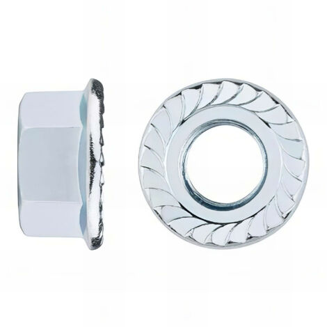 Écrou hexagonal à embase crantée - Zinguée M10 - Boite de 250 (1/2)