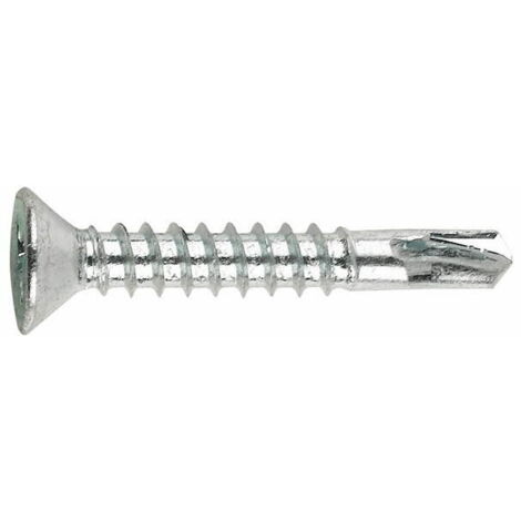 1000 vis autoperceuses avec pointe foreuse pilote tête fraisée PH2 3,9 x 13 mm zingué pour PVC - P403913Z - Index