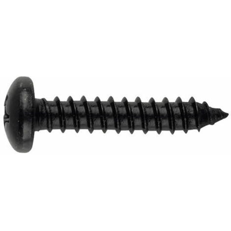 250 vis à tôle PH2, tête bombée 4,8 x 16 mm zingué noir pour tôle et PVC - TZN814816 - Index