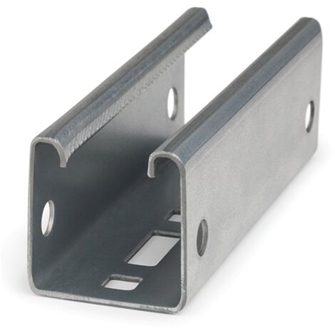 Rail solaire perforé INDEXTRUT - Atlantis C4-M acier 41 x 41 x 1,5 - L.2500mm - Boite de 6