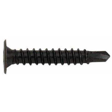 Index – Boîte de 500 vis autoperceuses noires M4 L 14 mm – Filetage pour béton armé et menuiserie – Tête extra plate pour vissage rapide