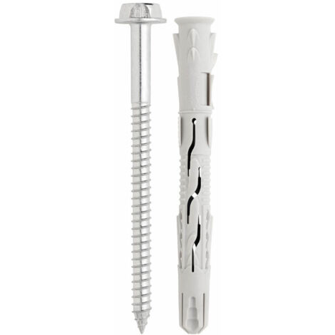 Boite de 50 - Cheville nylon universelle à haut rendement - Tête hexagonale - Homologuée ATE Option 7 Ø10 x 160