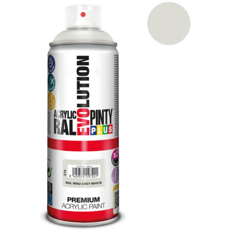 Peinture en aérosol Premium PintyPlus Evolution RAL 9002 Blanc grisâtre mat 520cc