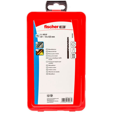BOÎTE DE 25 FORETS MÉTAL HSS-R DIN338 (1/2)