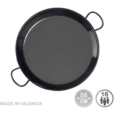Poêle à paella traditionnelle en acier émaillé ø55cm (16 personnes). vaello