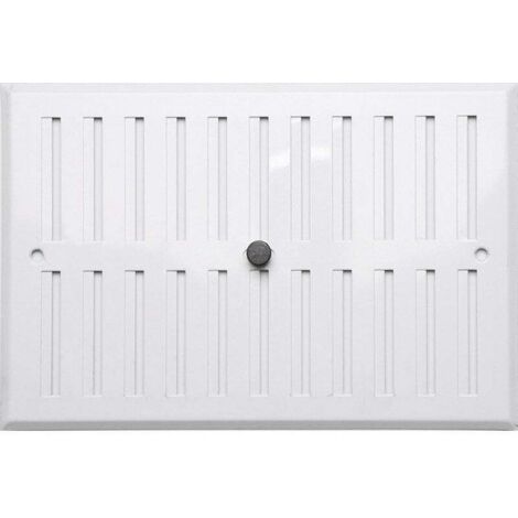 Grille d'aération aluminium laqué 25 x 17 cm – Passage d'air 123 cm² – Pose à visser – Pour pièces avec appareils à gaz – Fepre