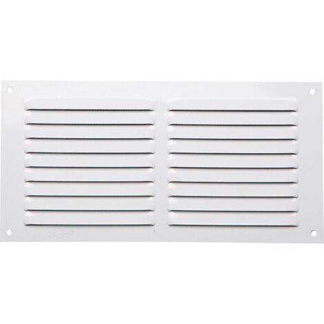 Grille d'aération aluminium laqué 30 x 15 cm – Installation à visser – Moustiquaire intégrée – Passage d'air 80 cm²