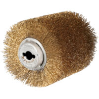 Makita – Brosse de finition pour perceuse 100 mm – Revêtement laiton pour bois et métal – Finition lisse et professionnelle – Compatible ponceuses à disque