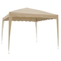 GAZEBO PLIANT EN ACIER BEIGE - 3X3 M