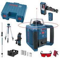 Bosch – Niveau laser rotatif 360° – Précision à 1mm – Portée 50m – Avec ensemble complet pour chantiers – Laser vert