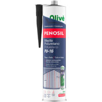 Cartouche de mastic polyuréthane noir 300 ml. Scellant polyuréthane, scellant ciment, brique, céramique, métaux