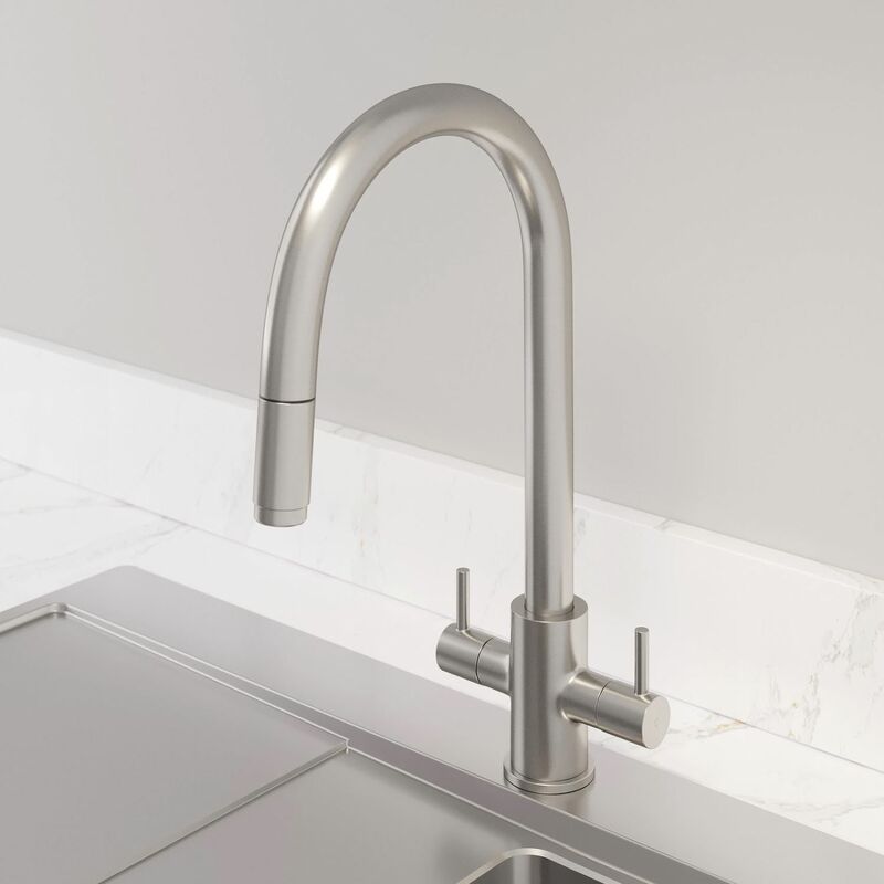 Modern Kitchen Tap Double Lever Pull
