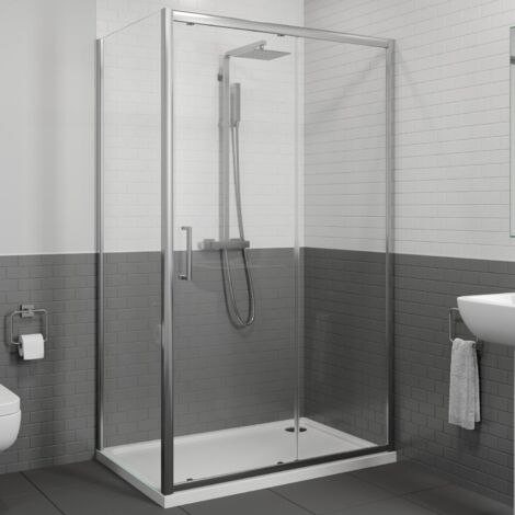 ELEGANT 1400 X 800mm Modern Sliding Shower Enclosure - View #4