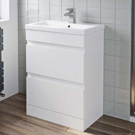600mm Bathroom Basin Vanity Unit 2, Modern Bathroom Sink Vanity Unit