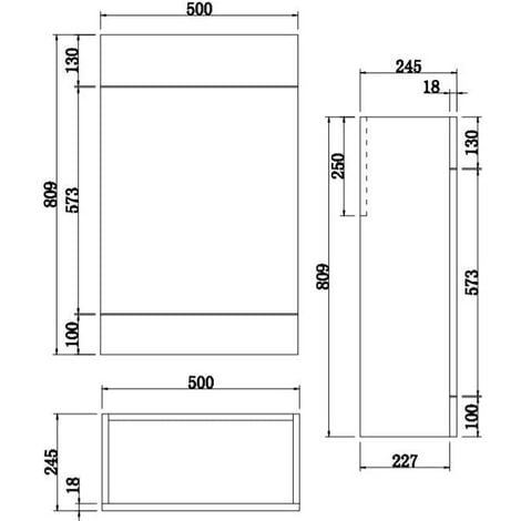 Bathroom Toilet Unit Only Grey Gloss 500x245mm Cloakroom Furniture Flat Pack MDF