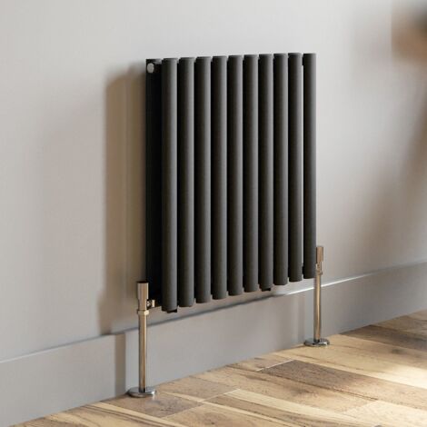 Anthracite Oval Column Designer Radiator Vertical Horizontal 600 x 600mm Double Panel