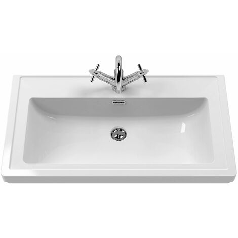 800mm Bathroom Vanity Unit Wash Basin Sink Cabinet Furniture White Traditional