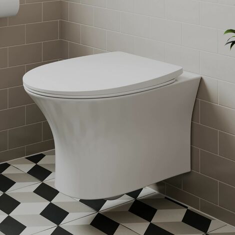 Affine Rennes Wall Hung Rimless Toilet & Soft Close Seat (1/5)