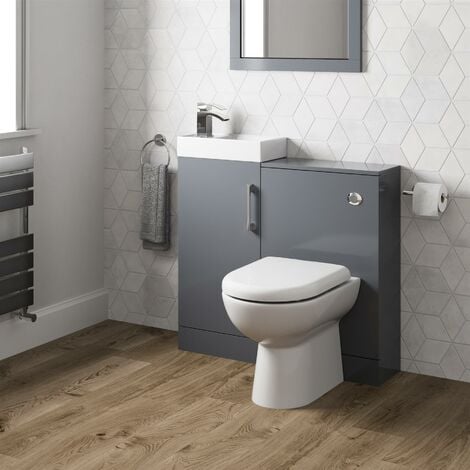 Modern Bathroom Toilet Basin Sink Vanity Unit 900mm Gloss Grey - Modern Bathroom Sink Vanity Unit
