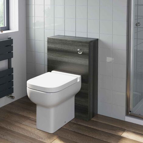 500mm Bathroom Toilet BTW Furniture Unit Pan Soft Close Charcoal Grey Modern