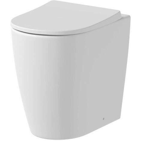 Bathroom Toilet Seat WC Soft Close D Shape Top Fix Hinges White Gloss Modern