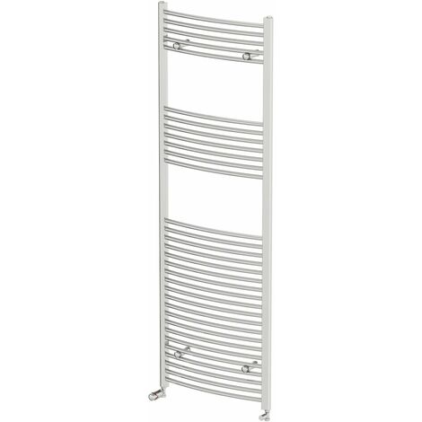 Chrome Curved Heated Towel Rail Bathroom Radiator Ladder Designer 1800 x 600mm