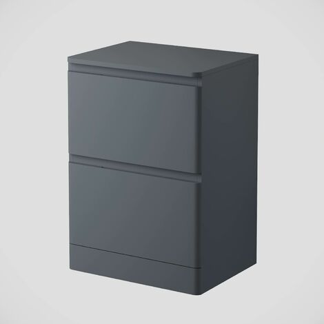 Bathroom Cloakroom Vanity Unit Wash Countertop Basin Storage Grey 600mm