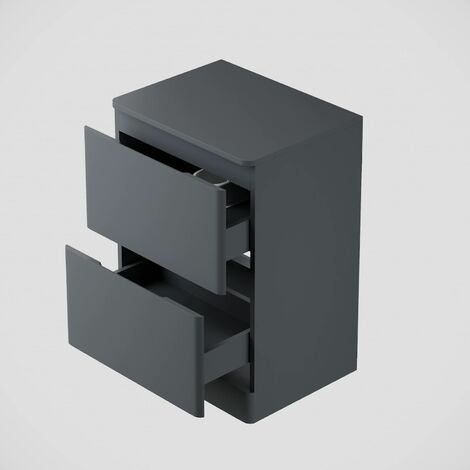 Bathroom Cloakroom Vanity Unit Wash Countertop Basin Storage Grey 600mm