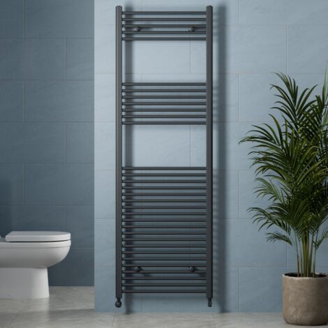 DuraTherm Anthracite Heated Towel Rail Straight Flat Bathroom Radiator Designer 1800 x 600mm (1/4)