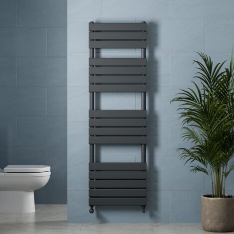 Galiflo Anthracite Flat Panel Heated Towel Rail Bathroom Radiator 1600 x 500mm