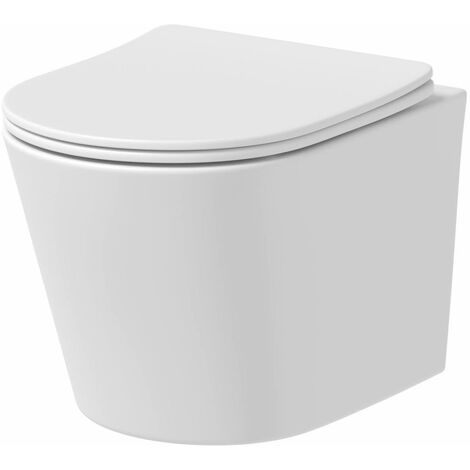 Modern Slim D-Shape WC Toilet Seat Bathroom Soft Close Top Fix Hinges White