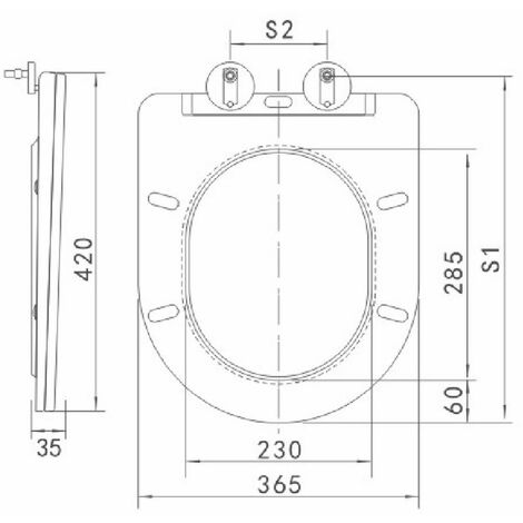Modern Slim D-Shape WC Toilet Seat Bathroom Soft Close Top Fix Hinges White