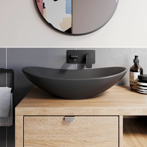 Affine Countertop Basin Matt Black - 620 x 360mm