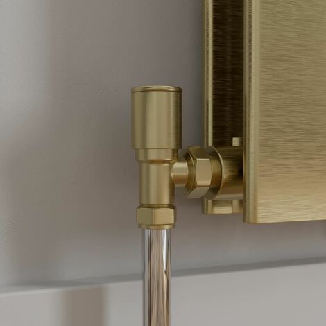 DuraTherm Angled Brushed Brass Radiator Valves - 15mm