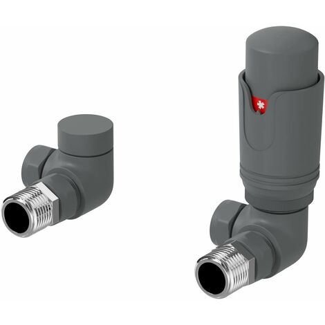 DuraTherm Corner Anthracite Thermostatic Radiator Valve Pack - 15mm