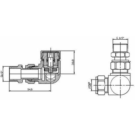 DuraTherm Corner White Thermostatic Radiator Valve Pack - 15mm