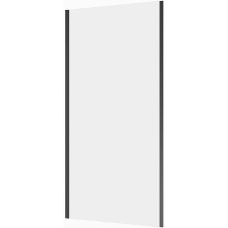 900mm Side Panel For Shower Enclosure 6mm Glass Black Semi-Frameless Modern (1/2)