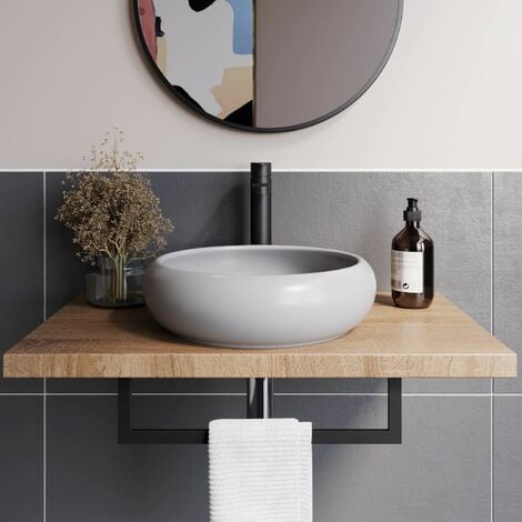 Affine Round Countertop Basin Matt Grey - 420 x 420mm