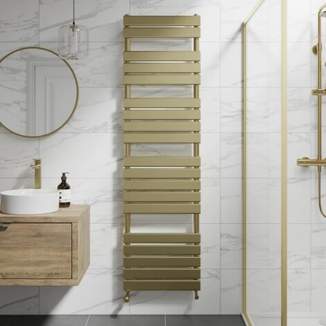 Reina Fano Vertical Aluminium Designer Towel Rails in Satin Bronze Fin –