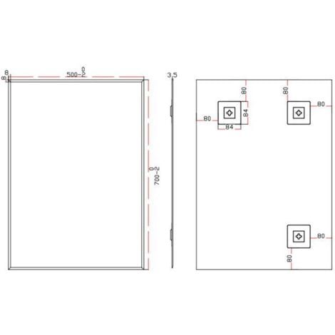 Bathroom Mirror Modern Rectangle Frameless Bevelled Edge Wall Mounted 700x500mm