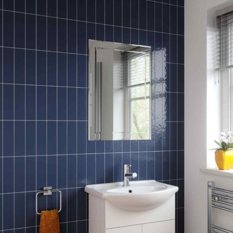 Bathroom Mirror Rectangular Luxury Frameless Wall Mounted 500x700mm