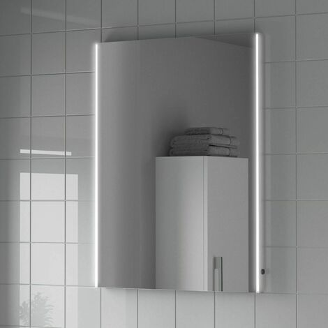 Bathroom LED Illuminated Demister Mirror Mains Power Modern IP44 600x800mm
