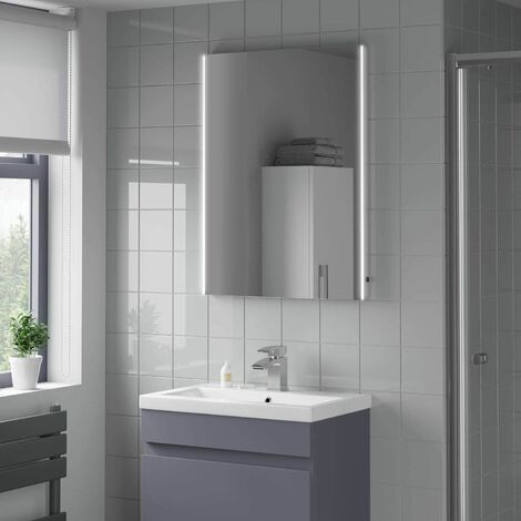 Bathroom Led Illuminated Demister Mirror Mains Power Modern Ip44 600x800mm