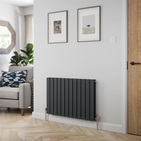 Galiflo Designer Radiator Horizontal Double Flat Panel Rad Anthracite 600x912mm