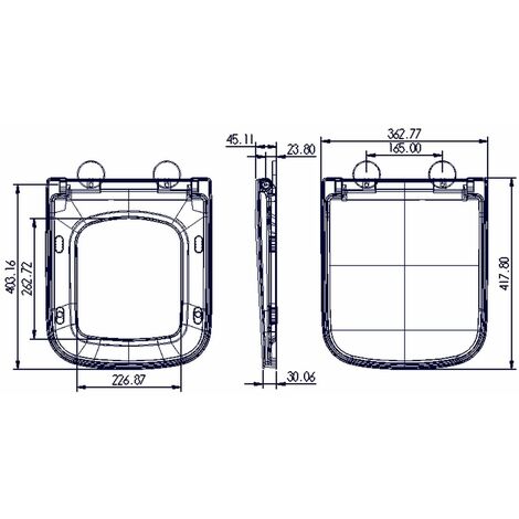 Bathroom Toilet Seat Square Soft Close Top Fix Hinges White Gloss Modern