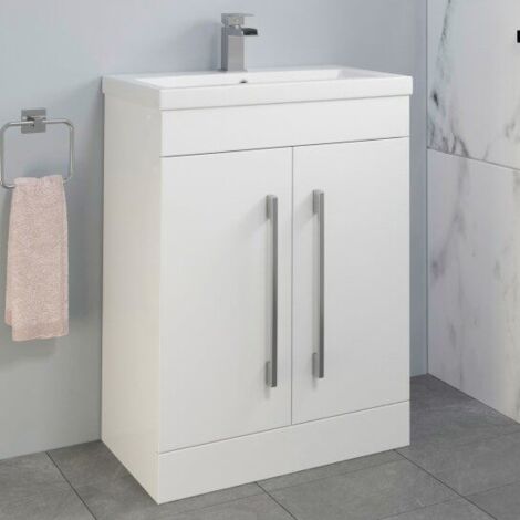 Bathroom Suite 1600mm L Shaped RH Bath Basin Vanity Unit Toilet Shower Taps Set