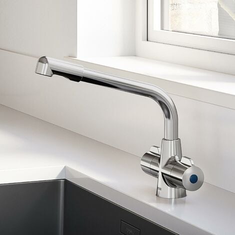 Bristan Manhatan Kitchen Sink Mixer Tap Double Lever Modern Easyfit Chrome