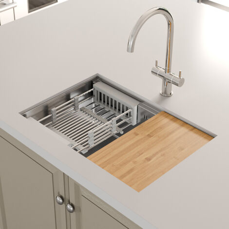 ArtiKitch ArtiKitch 1 Bowl Kitchen Sink Undermount Stainless Steel Drainer Chopping & Waste (1/5)