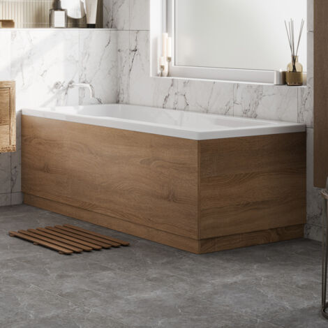 1700/700mm Bath Panel Pack Side End Oak Wood Finish LDF Bathroom Modern Easy Cut